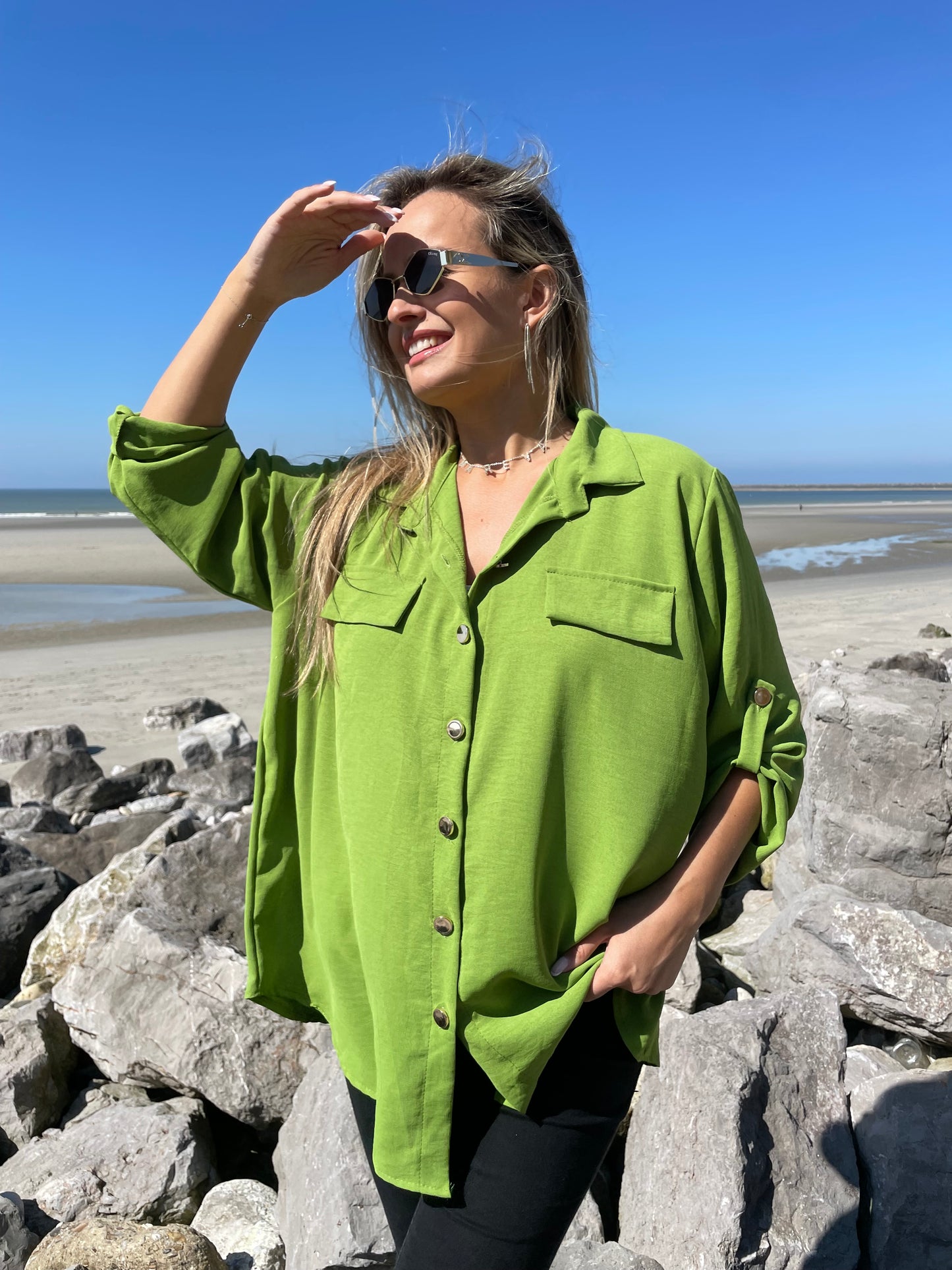 Chemise ample Jeanne verte