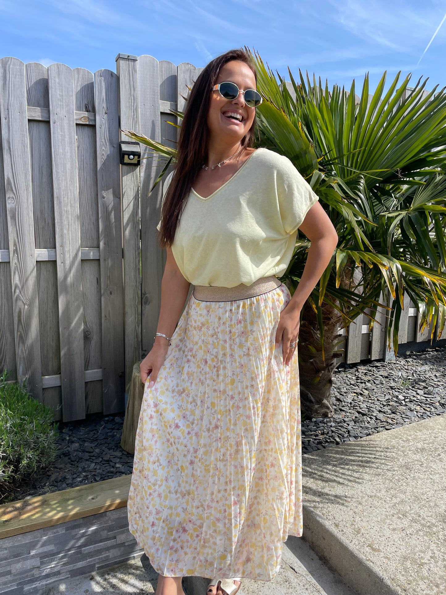 Jupe flowers jaune