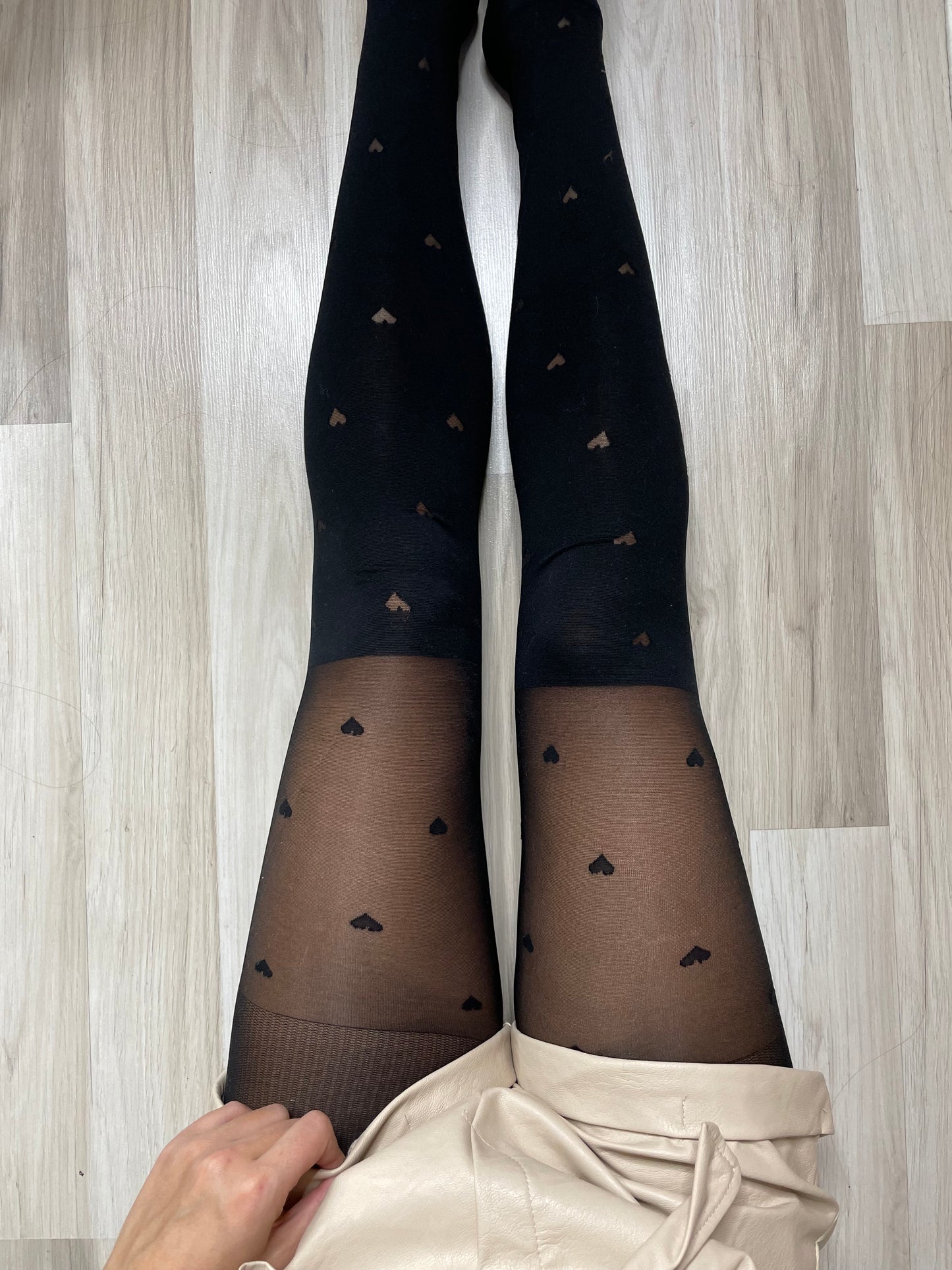 Collants effets bas coeur