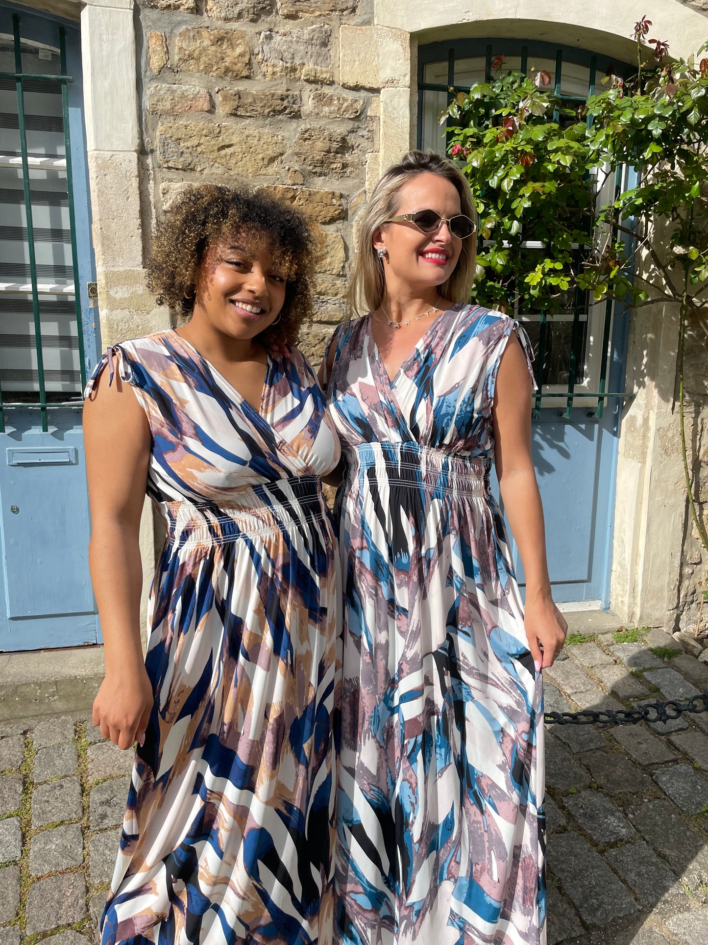 Robe Noémie beige/marine