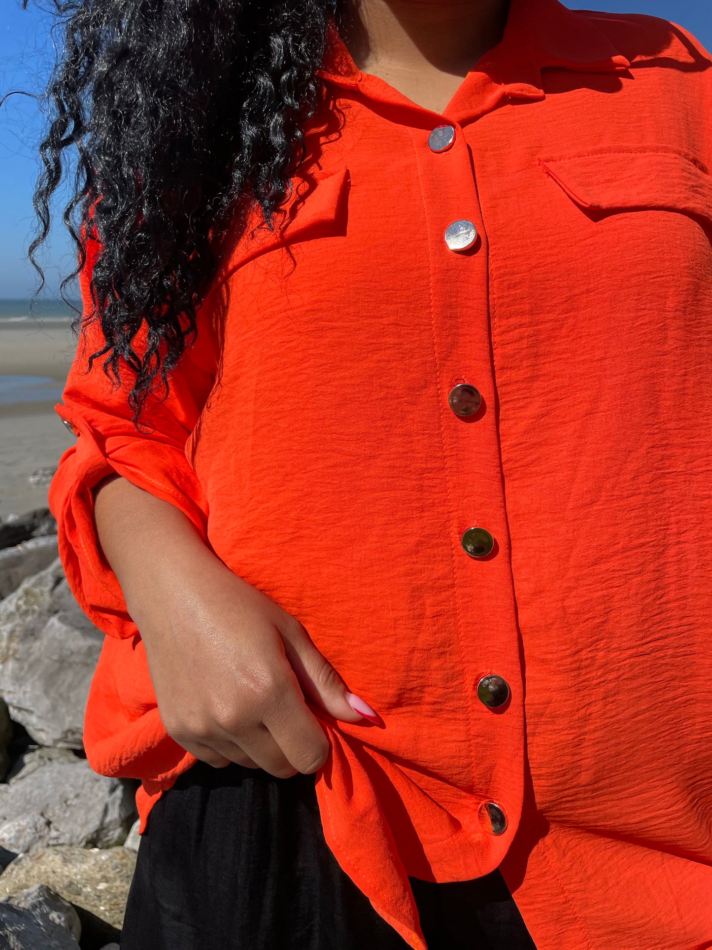 Chemise ample Jeanne orange