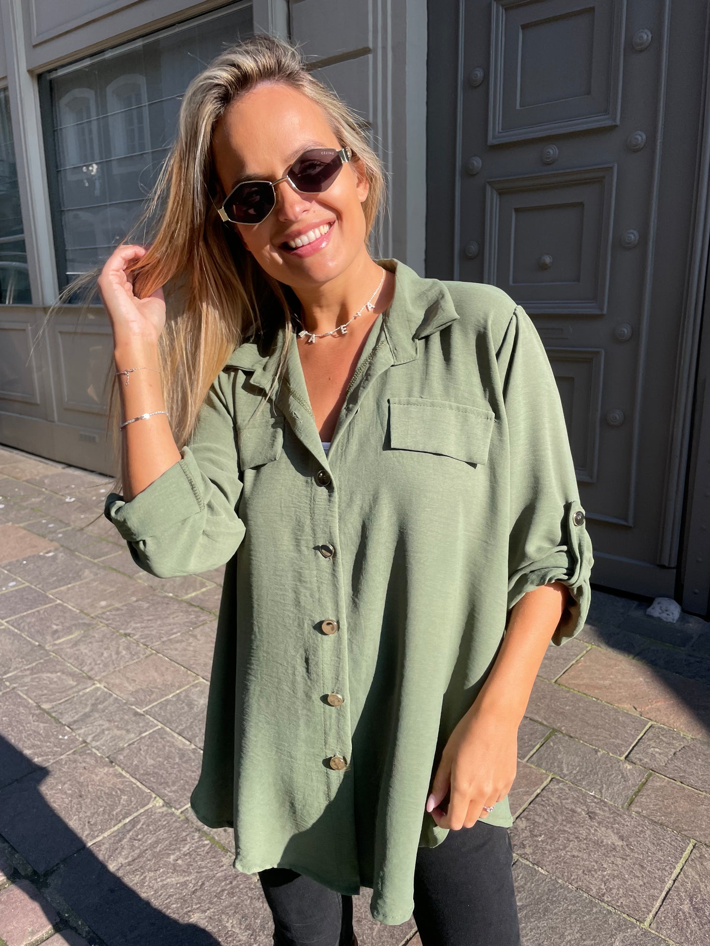 Chemise ample Jeanne kaki