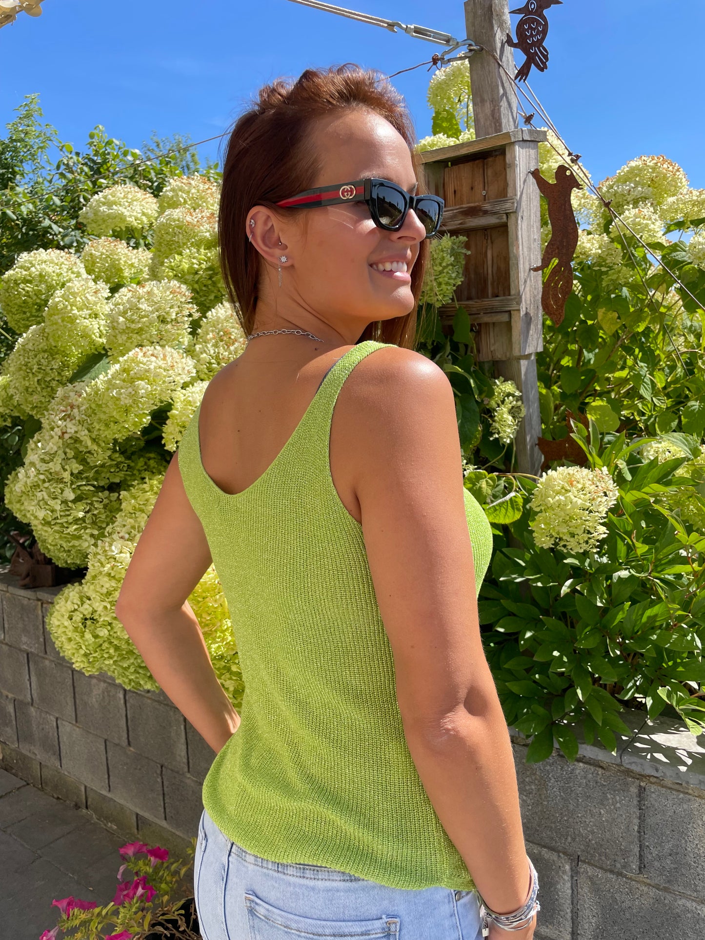 Débardeur brillant vert