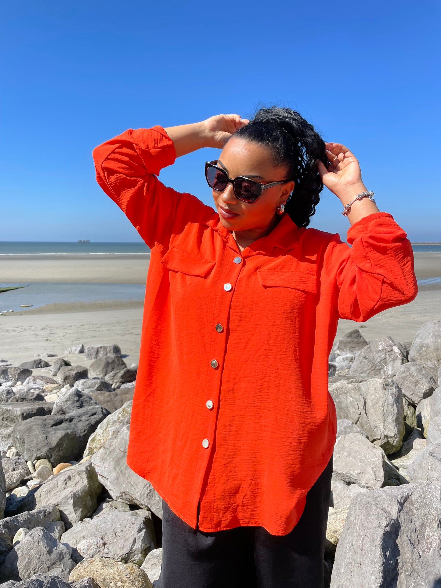 Chemise ample Jeanne orange