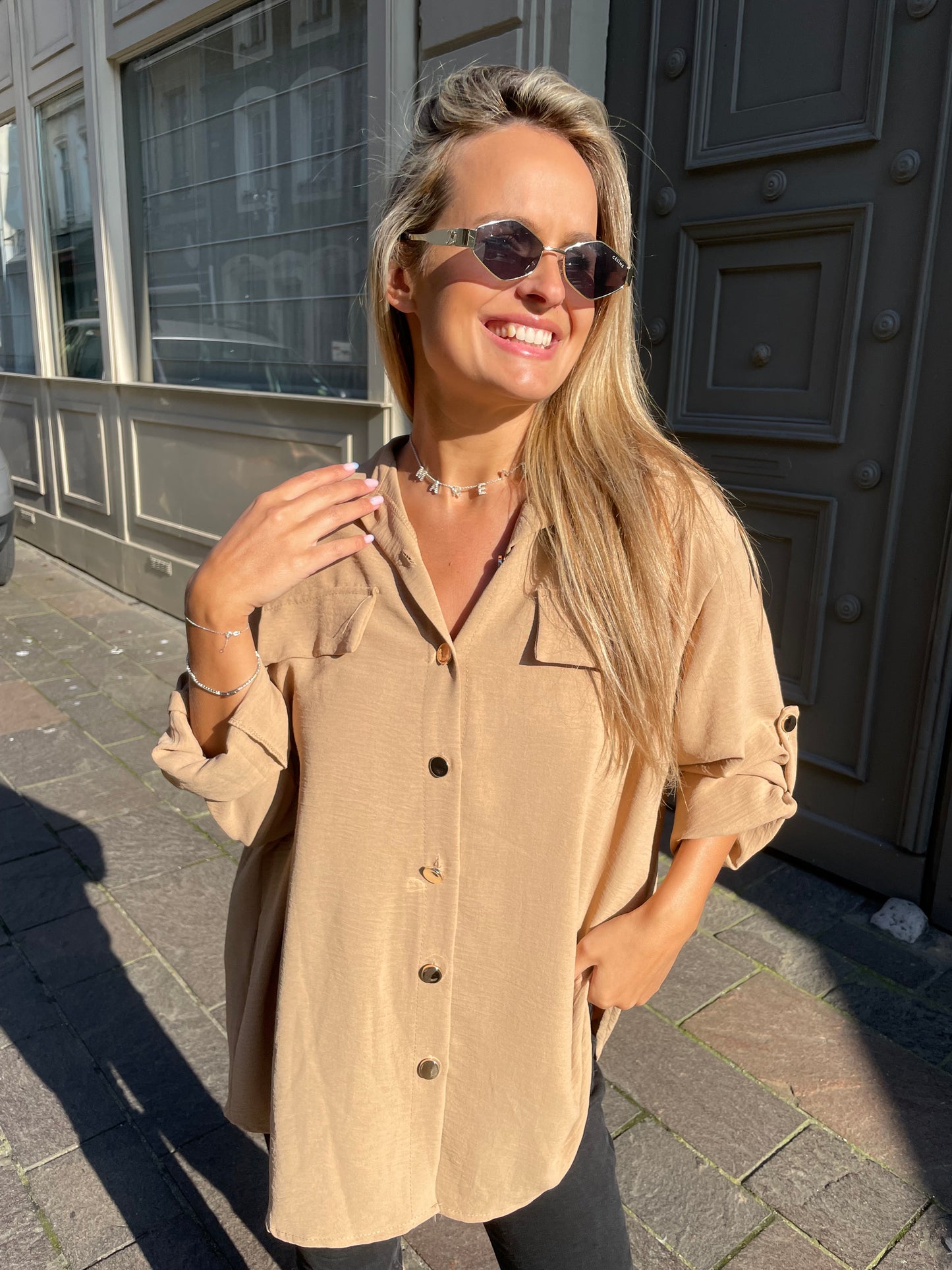 Chemise ample Jeanne camel