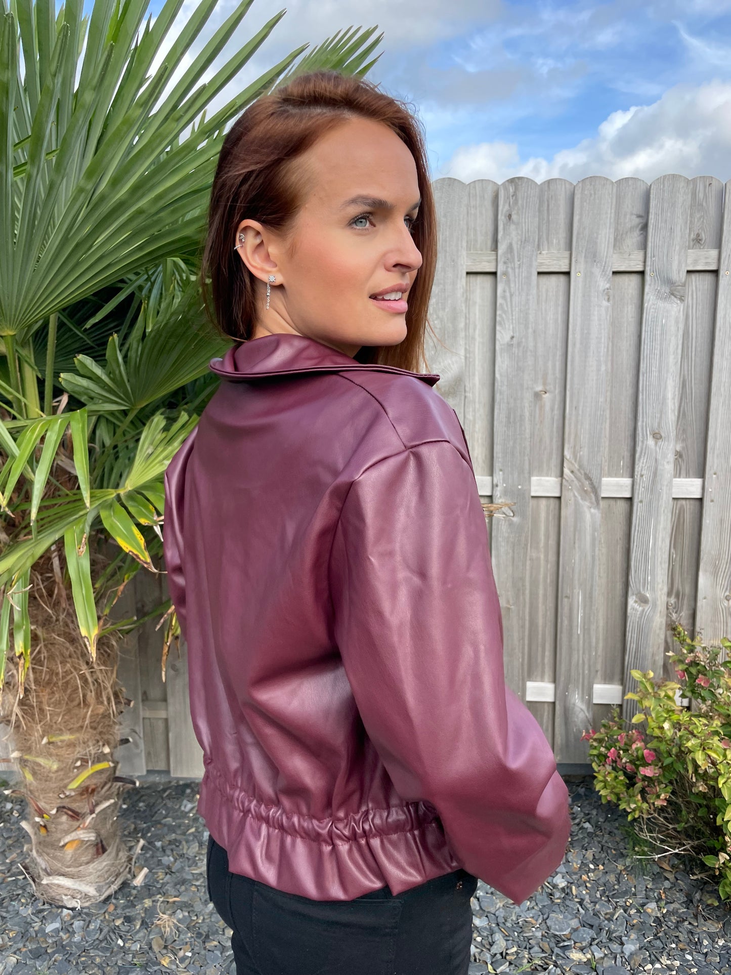 Veste simili bordeaux