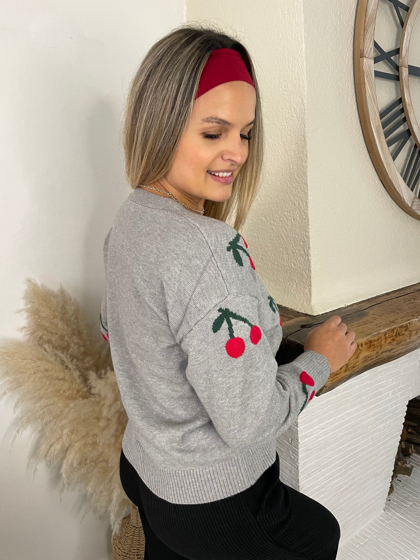 Gilet cherry gris