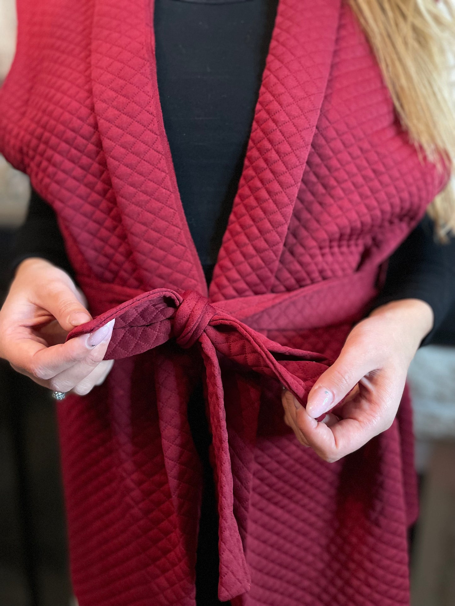 Veste sans manches bordeaux