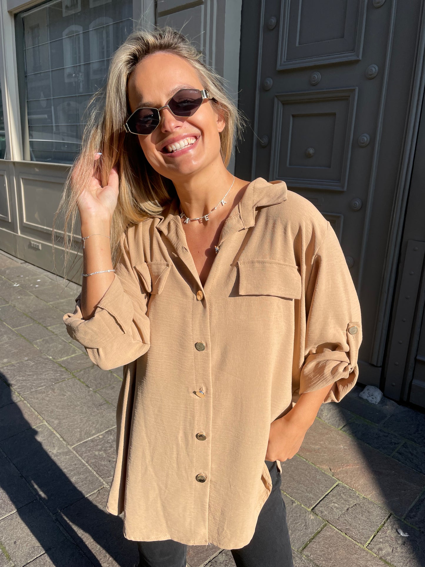 Chemise ample Jeanne camel