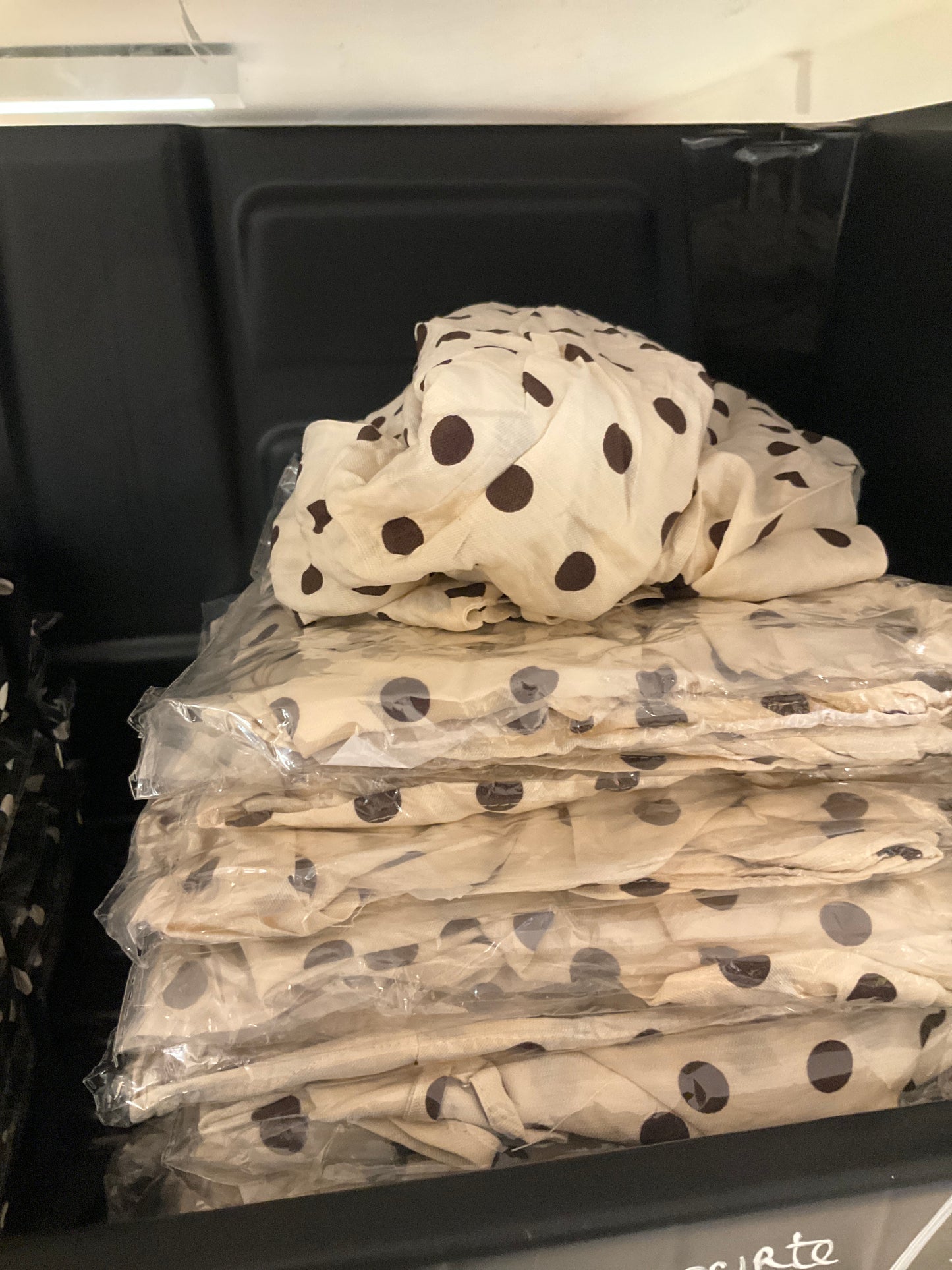 Robe pois courte beige
