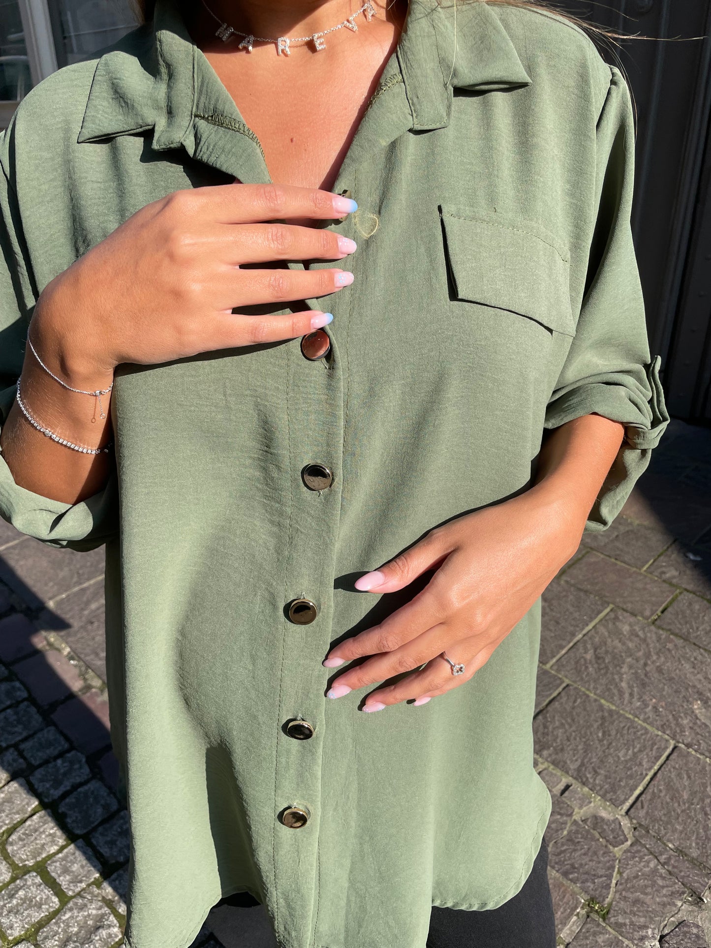 Chemise ample Jeanne kaki