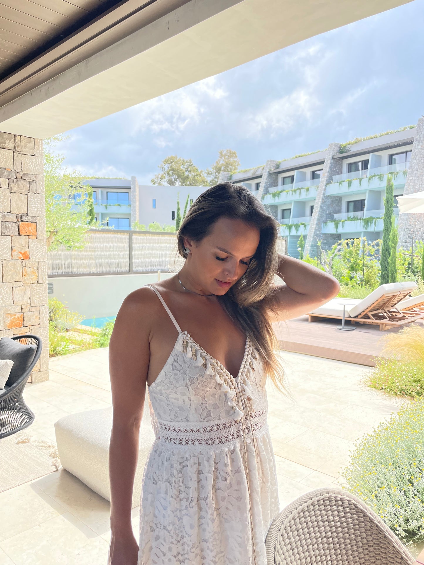 Robe tresses et coquillages