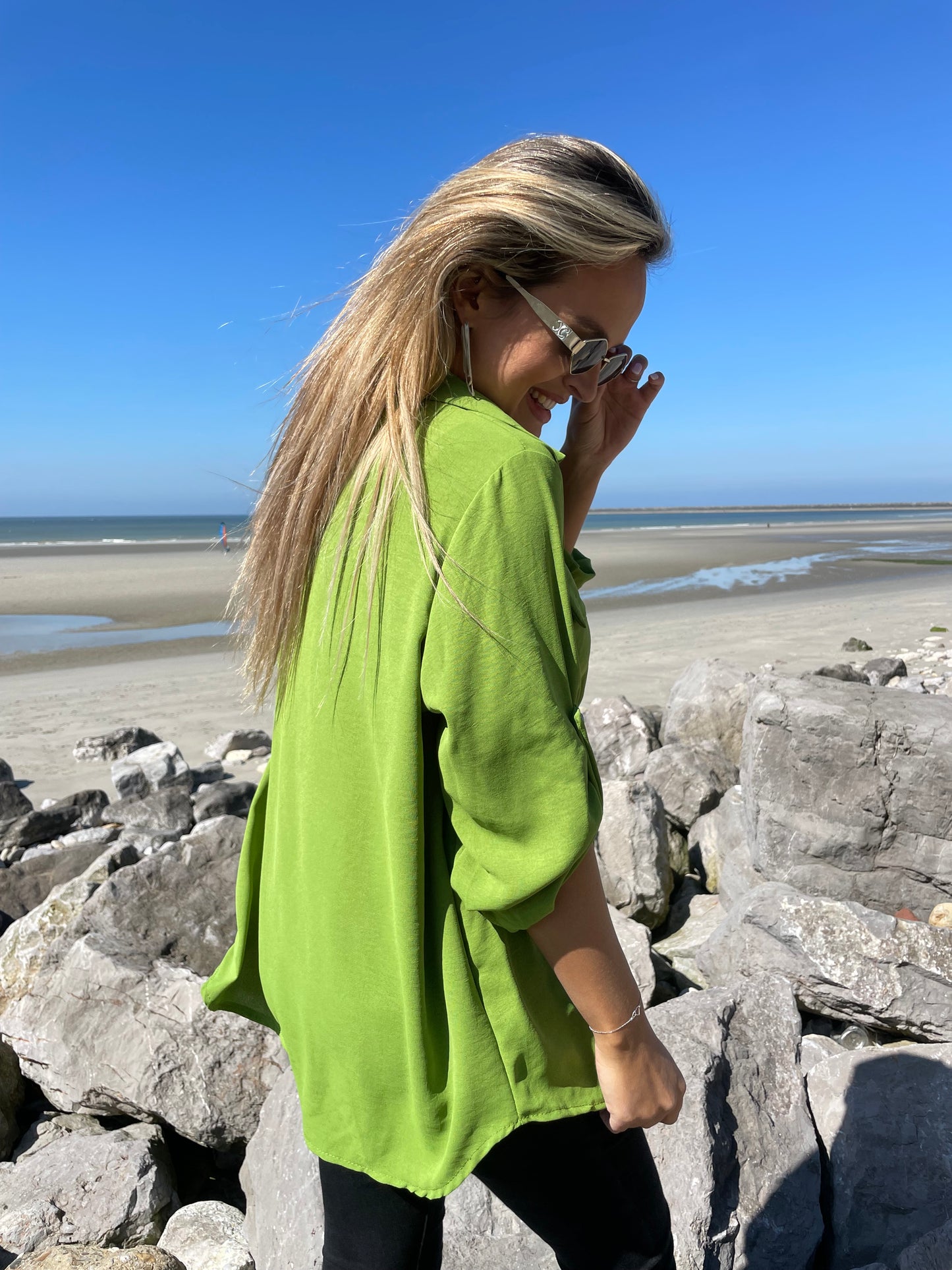 Chemise ample Jeanne verte