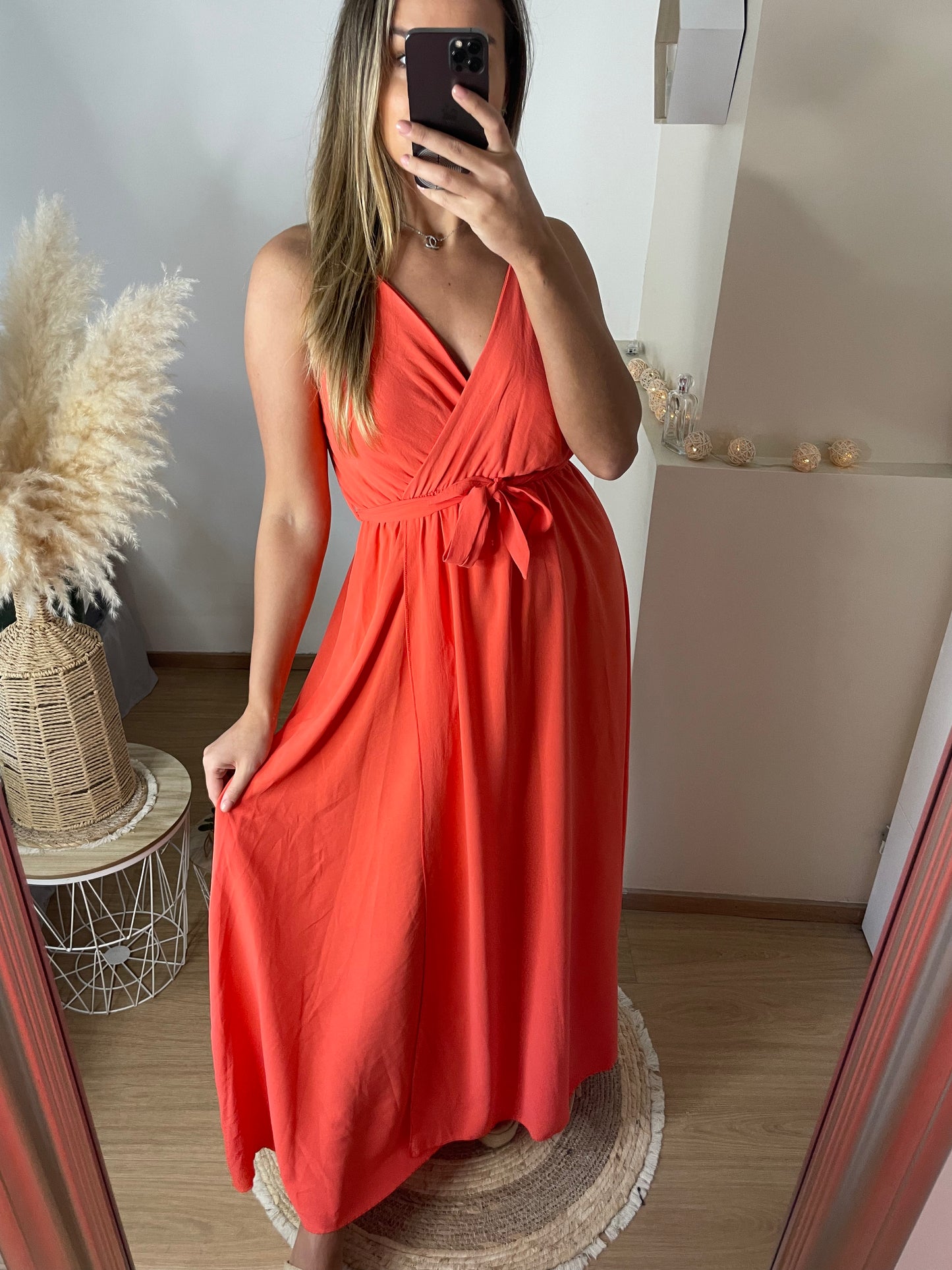 Robe Cannes corail/rose
