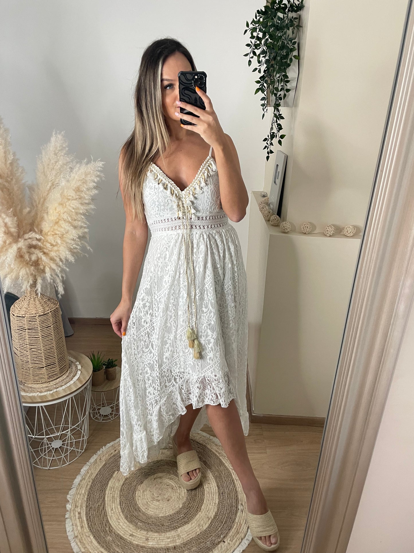 Robe bohème tresses et coquillages
