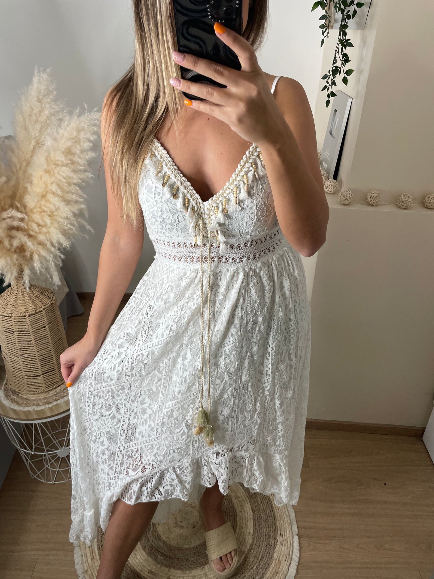 Robe bohème tresses et coquillages
