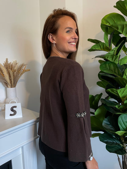 Pull gilet Léna marron