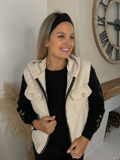 Veste Lara beige sans manches