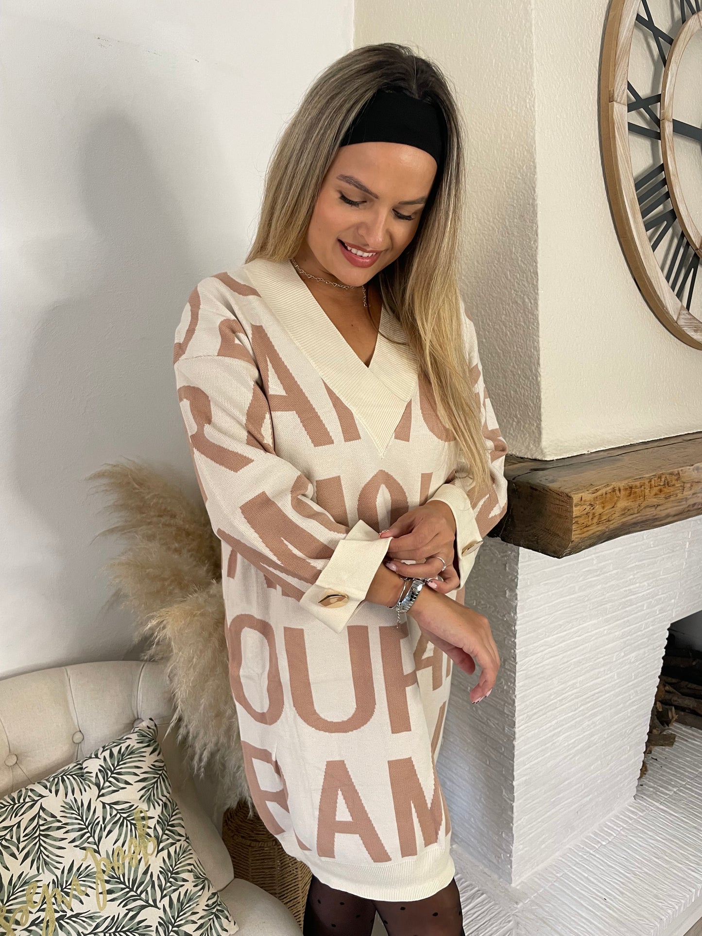 Robe pull Amour blanche
