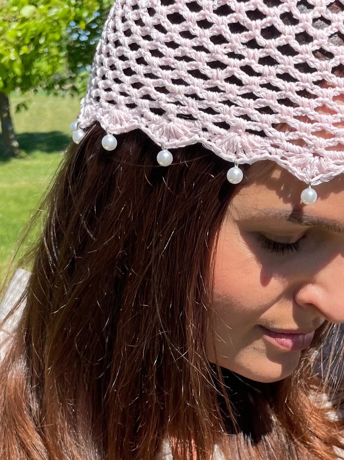 Bonnet perles rose