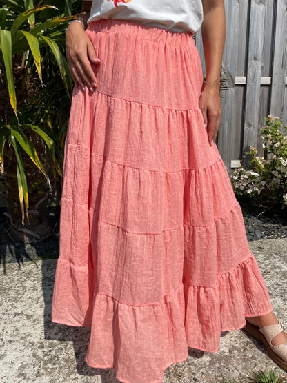 Jupe esmeralda corail