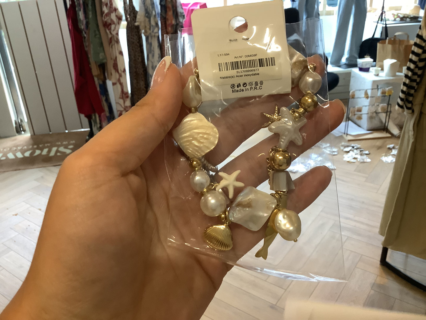 Bracelet élastique coquillages