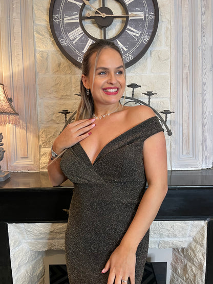 Robe Kate pailletée dorée