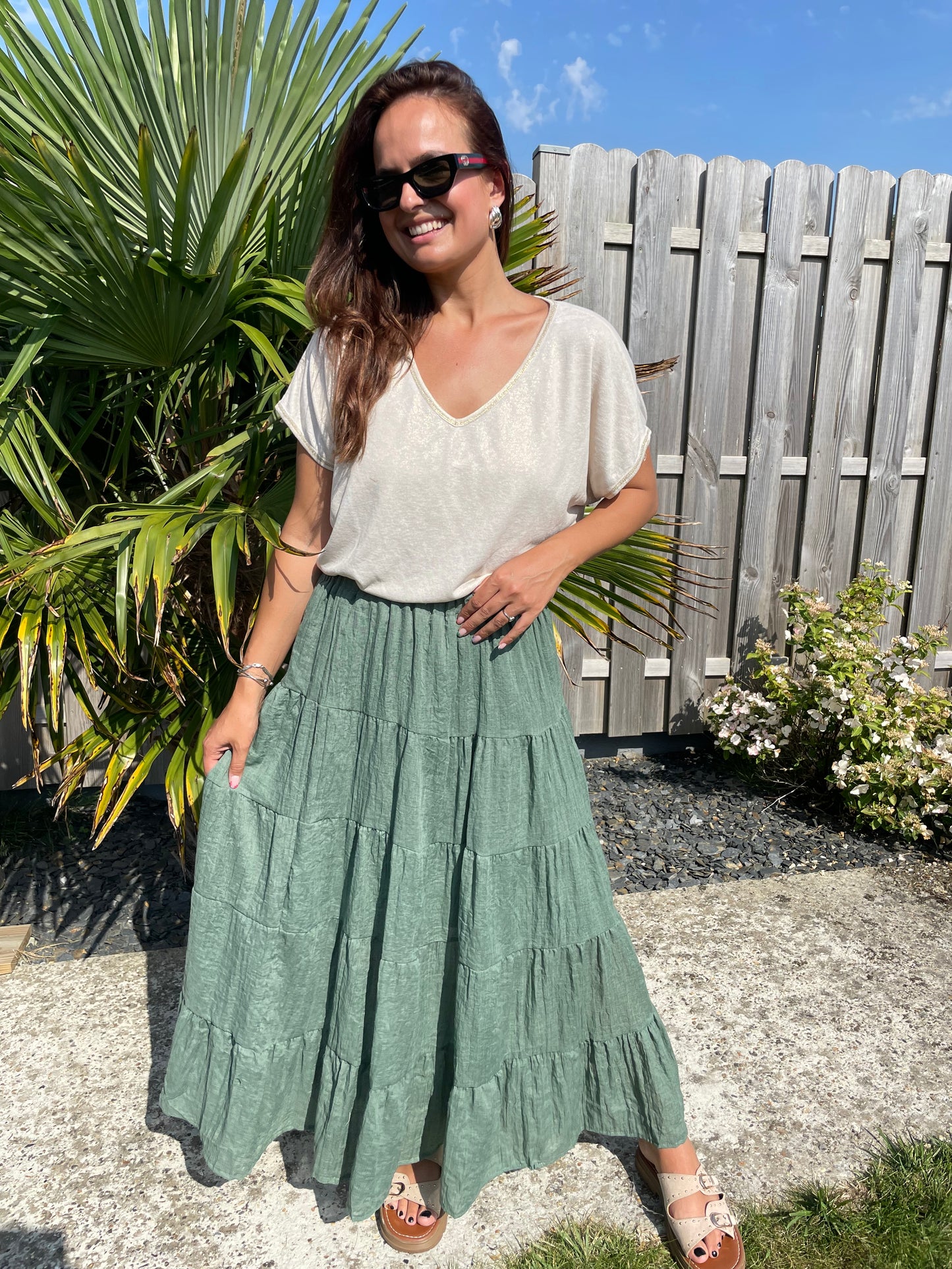 Jupe esmeralda vert foncé