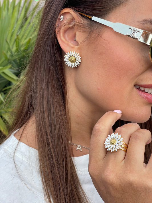 Boucles tournesols blanches
