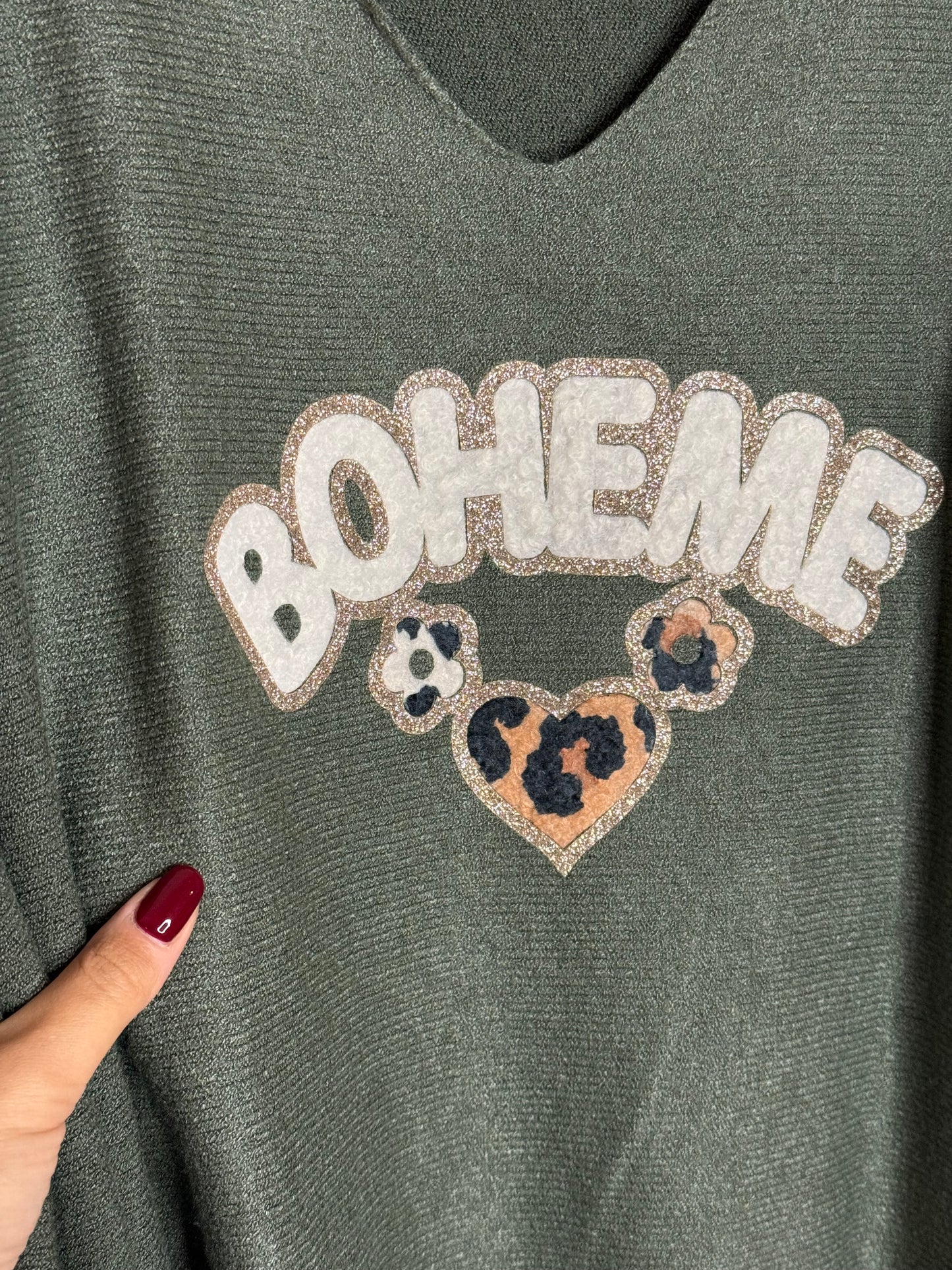 Pull Bohème kaki