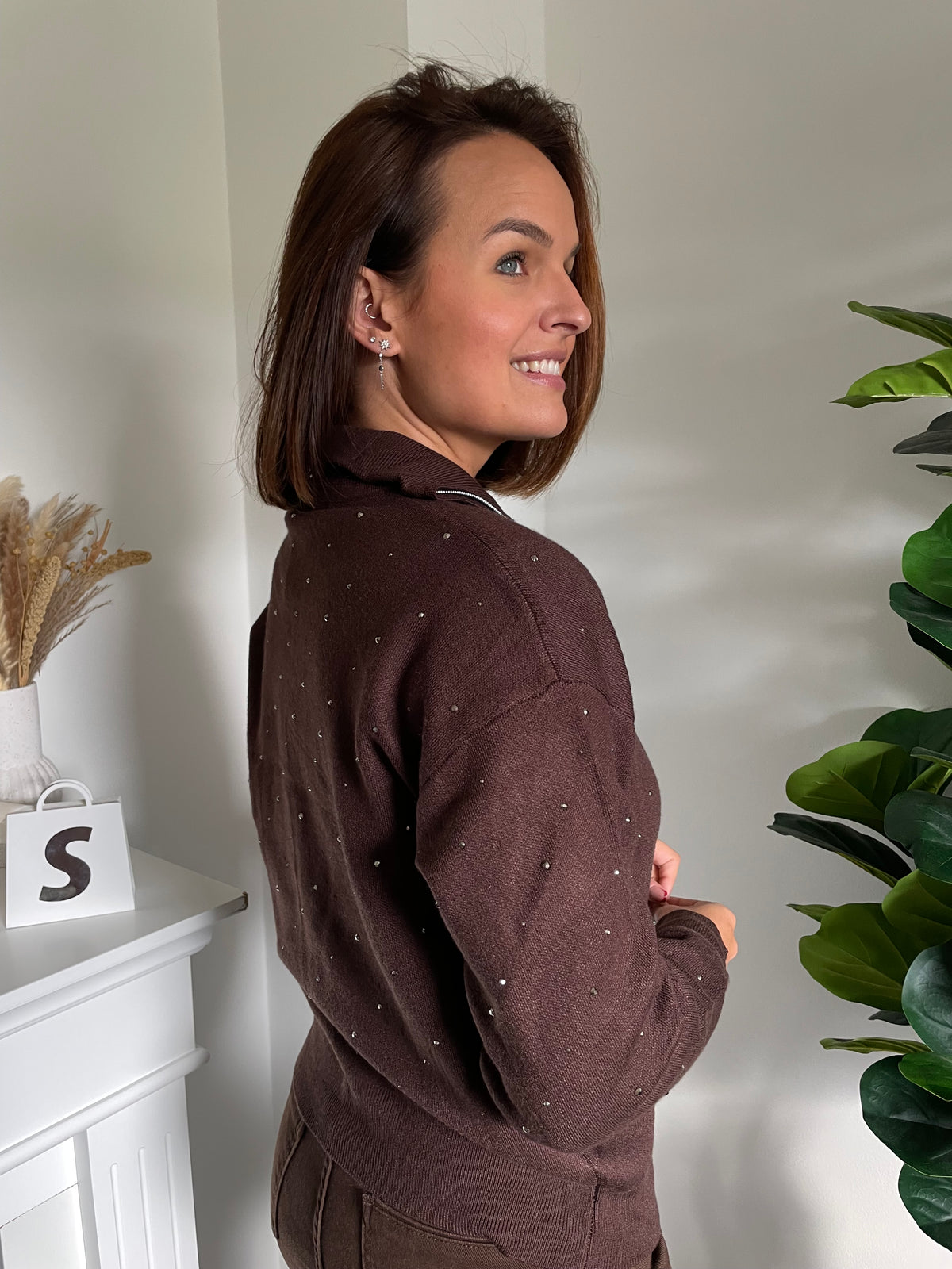 Pull perla marron