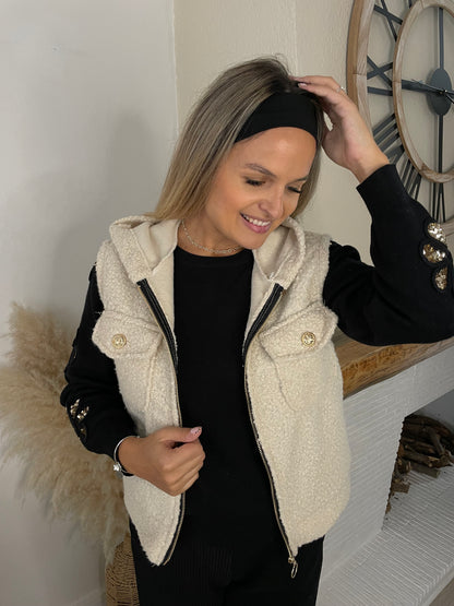Veste Lara beige sans manches