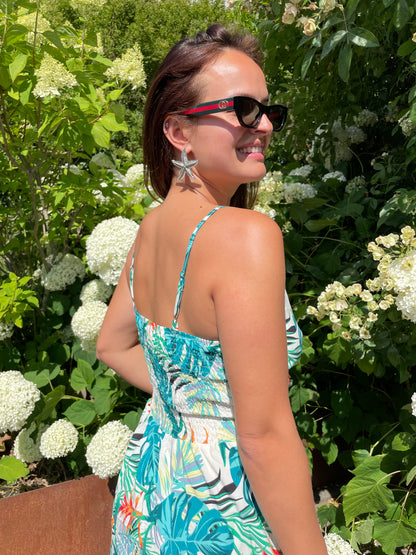 Robe courte exotique blanche