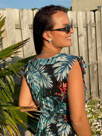 Combishort exotique bleue