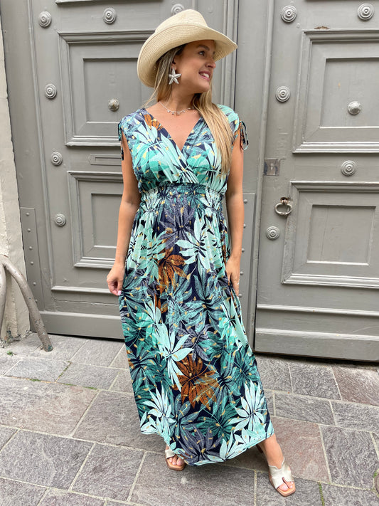Robe longue Anaïs verte