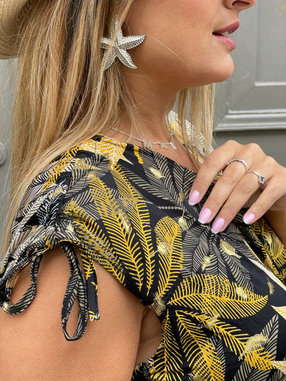 Robe longue Anaïs dorée