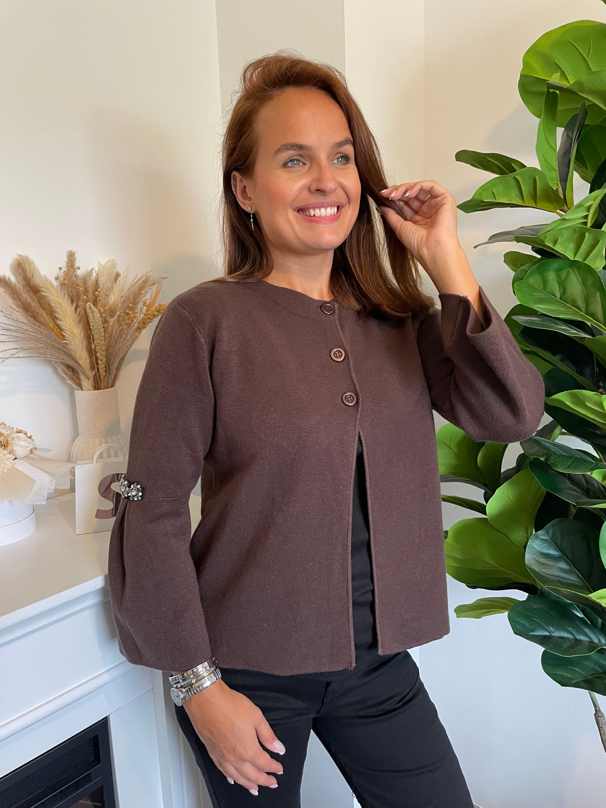 Pull gilet Léna marron