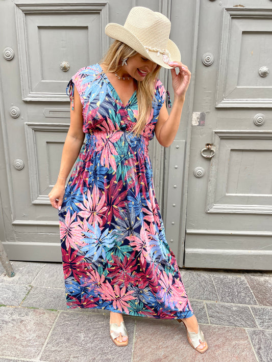 Robe longue Anaïs rose