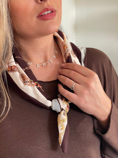 Ensemble pull foulard chocolat