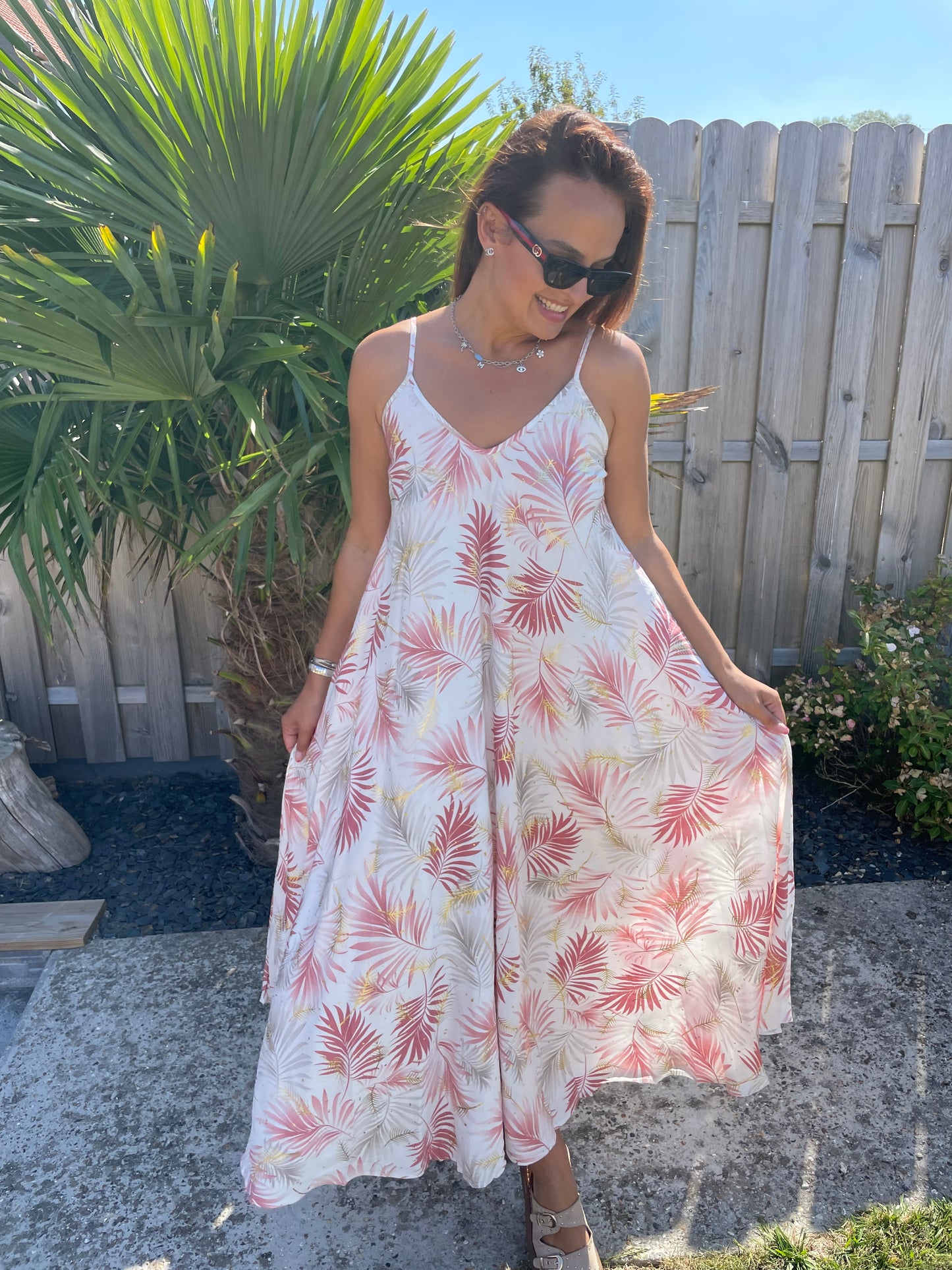 Robe longue Loann rose