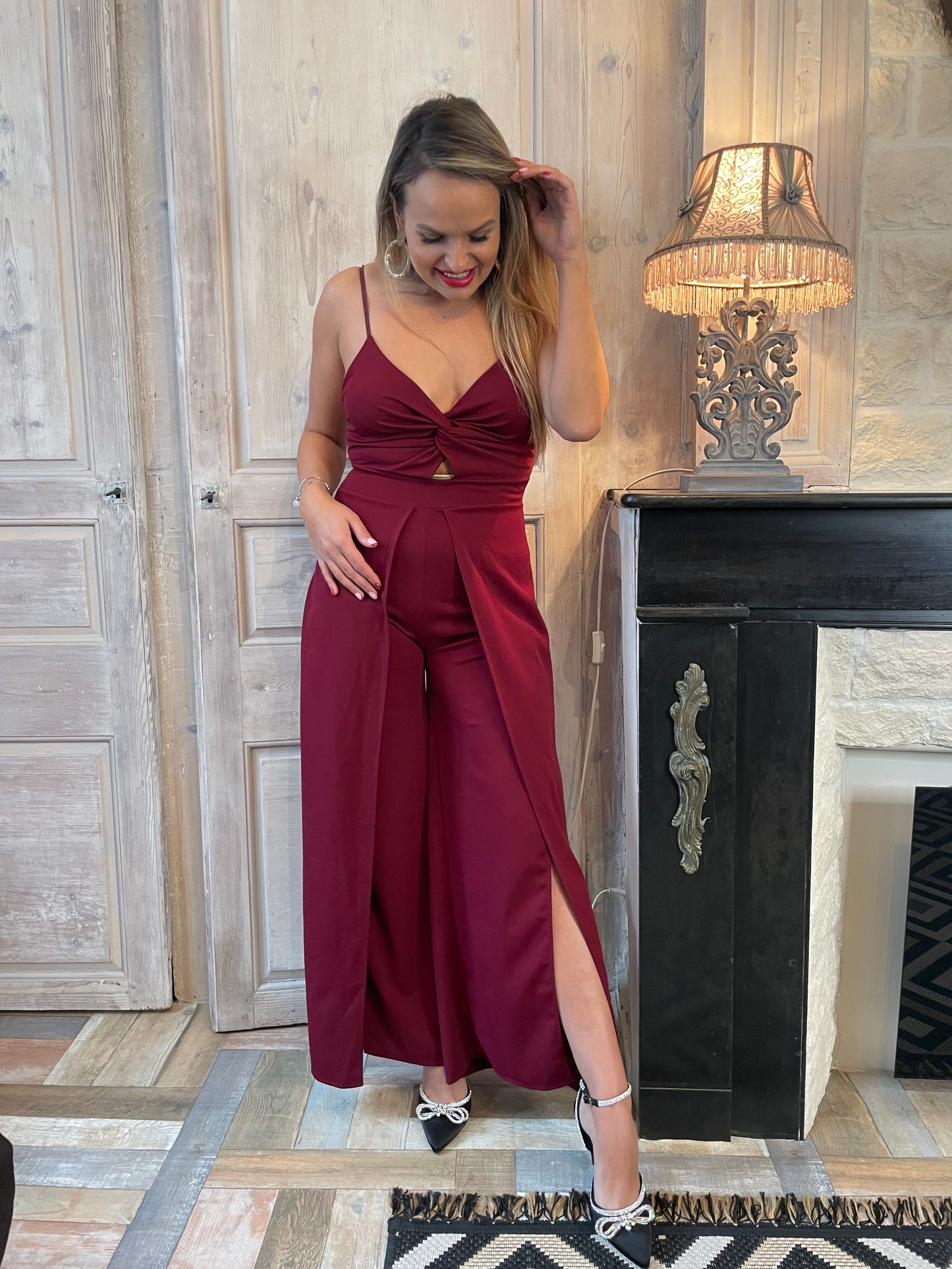 Combinaison Angela échancrée bordeaux