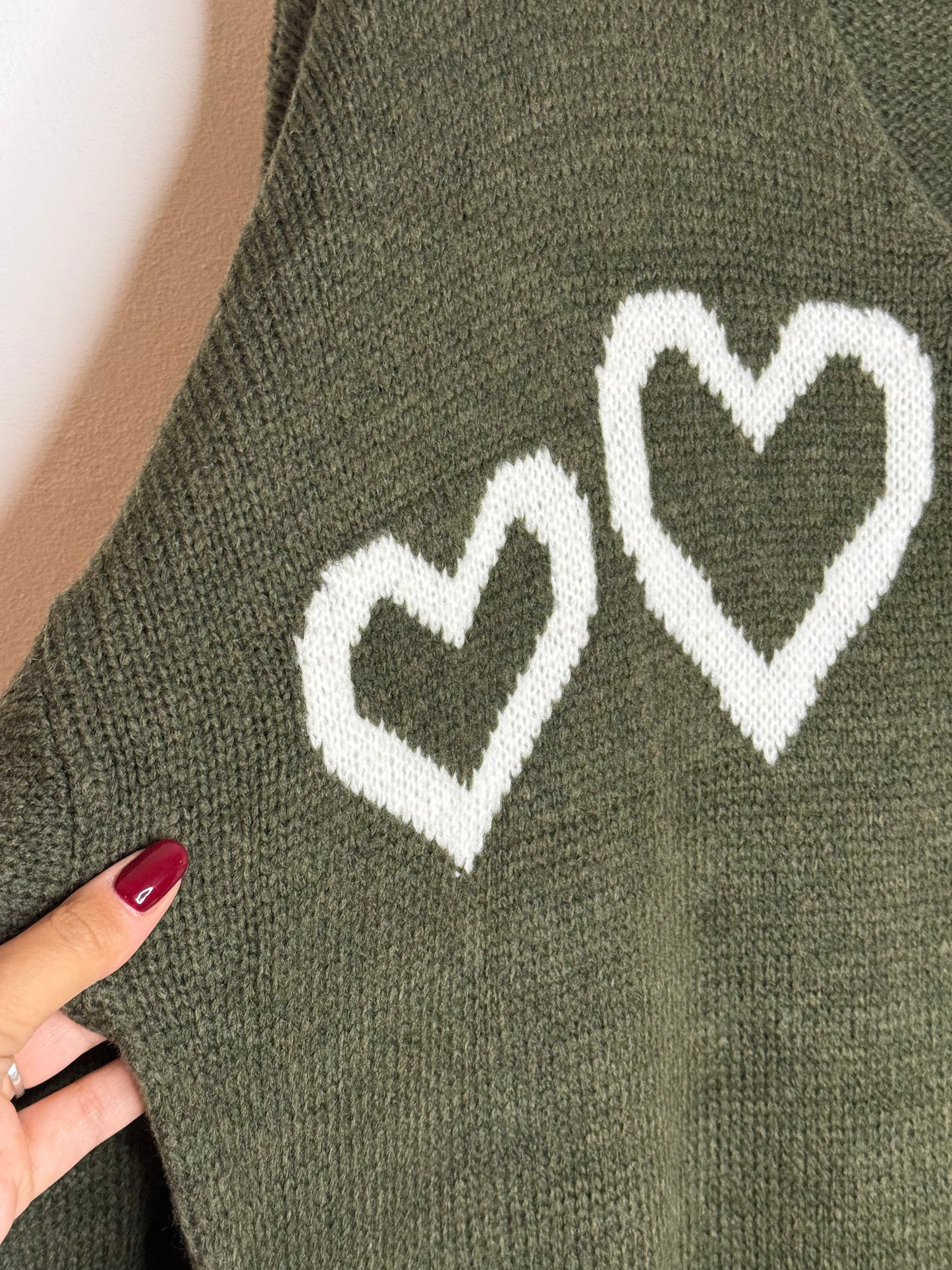 Robe pull heart kaki T.46 à 52.
