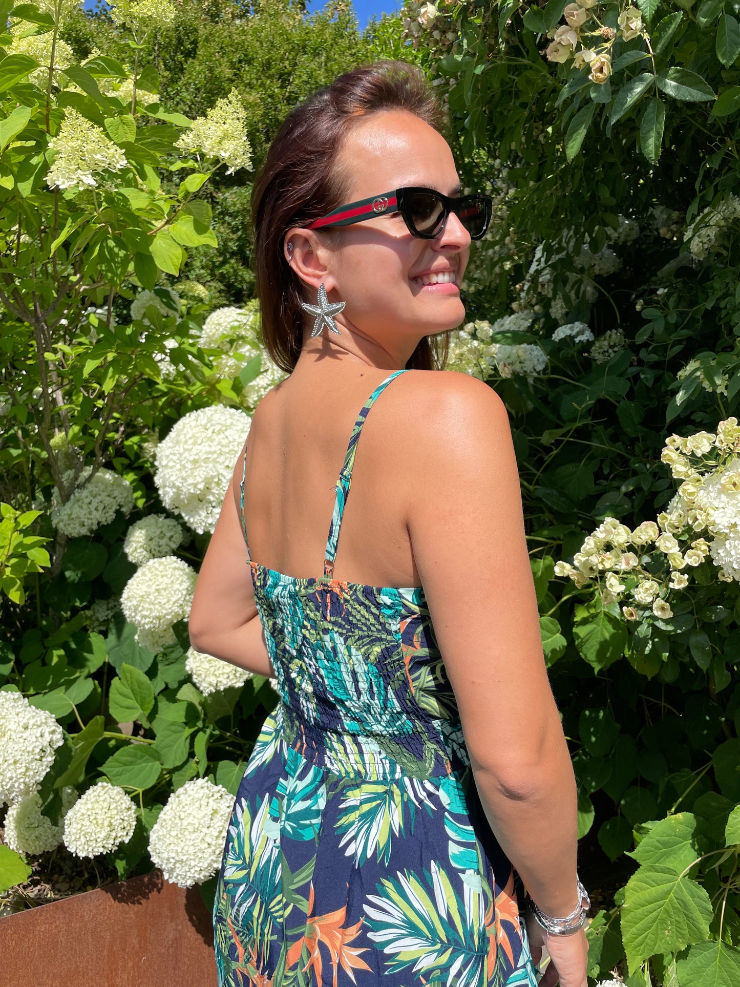 Robe courte exotique verte