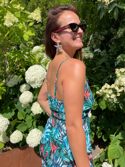 Robe courte exotique bleue