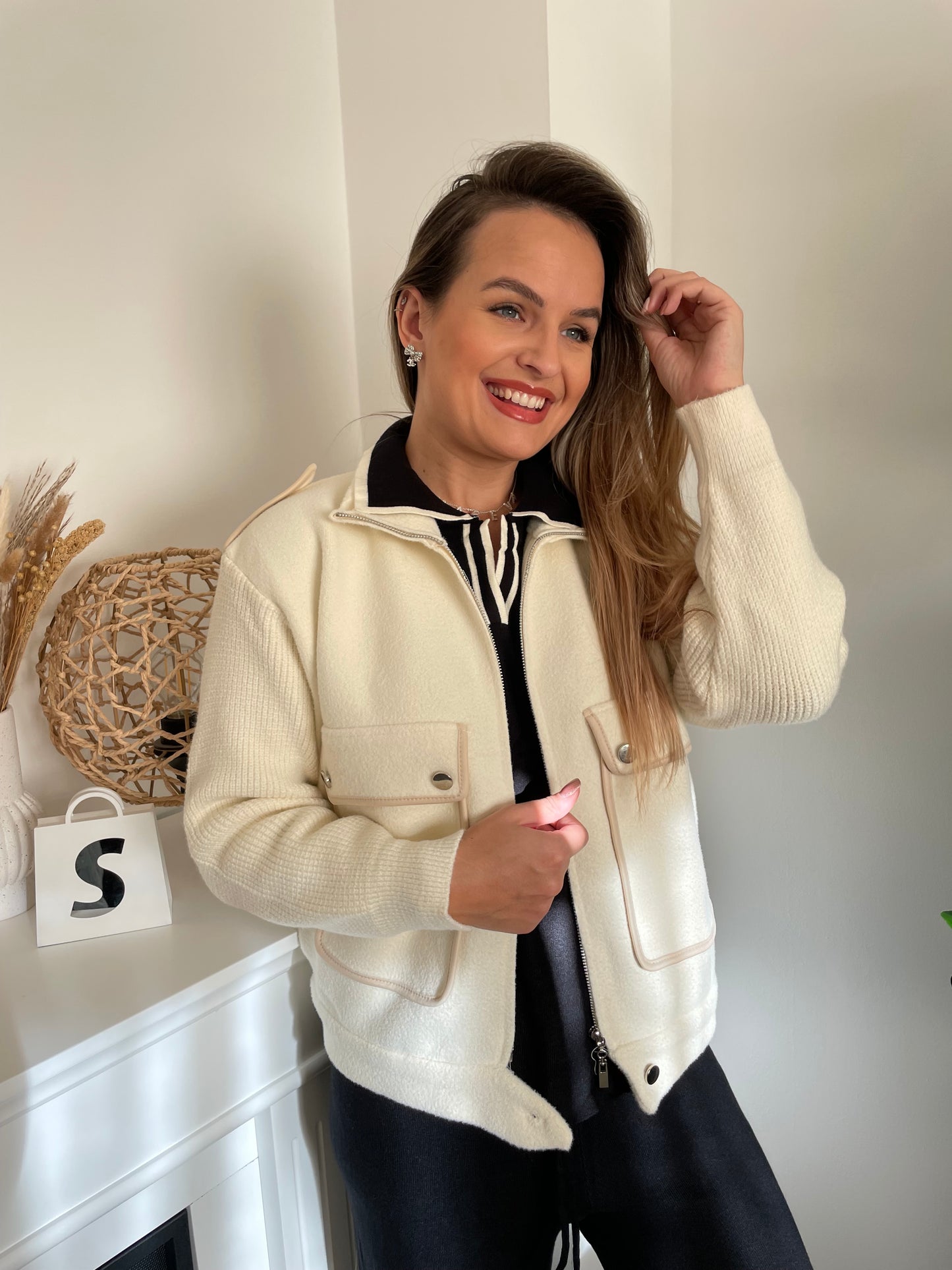 Veste Clara blanche/ beige