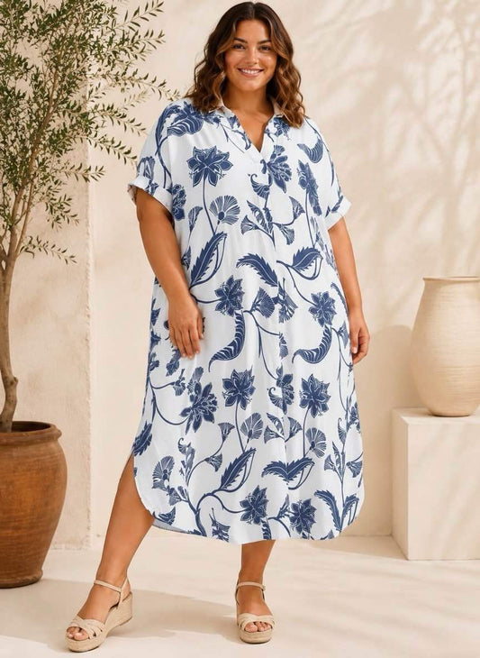 Robe Deborah bleue T.44 à 52