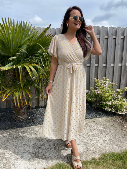 Robe longue Ulynn beige