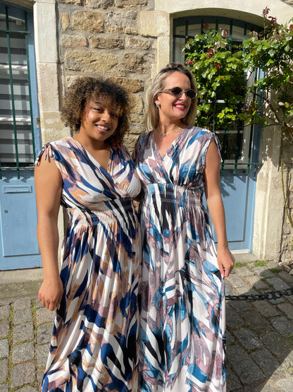 Robe Noémie beige/marine