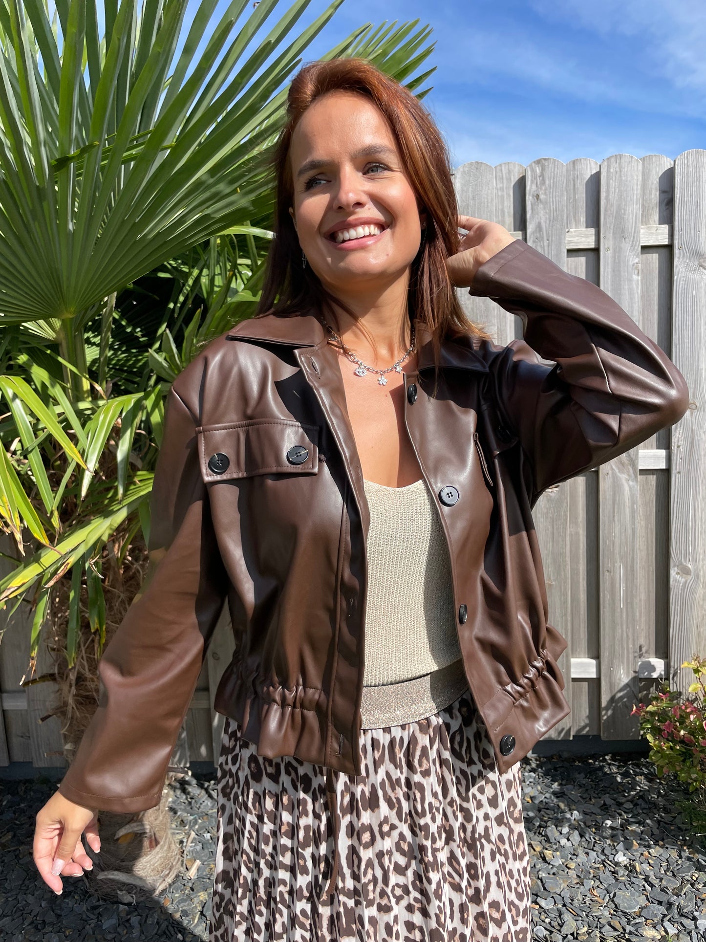 Veste simili marron