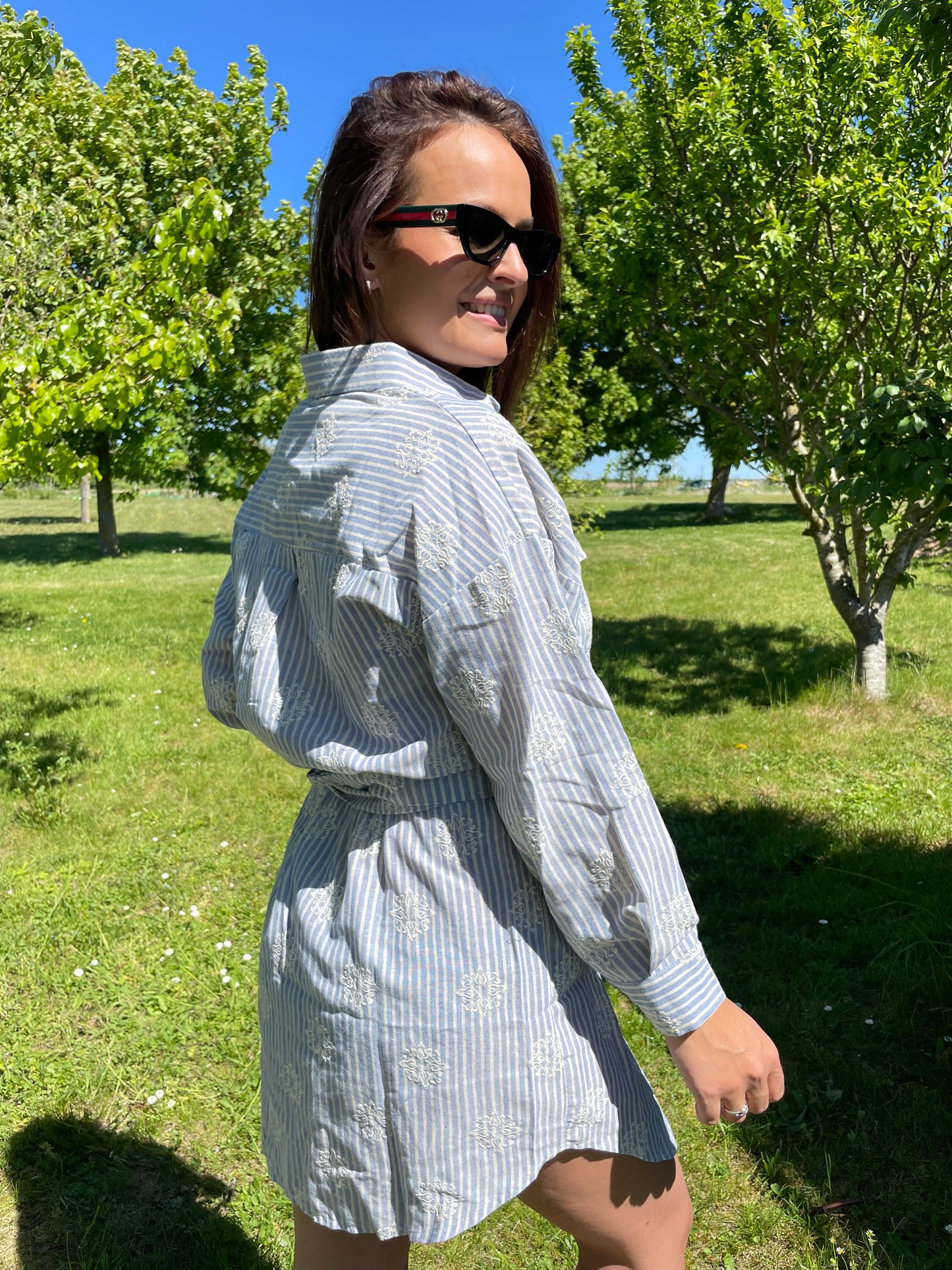 Robe chemise Carla bleue
